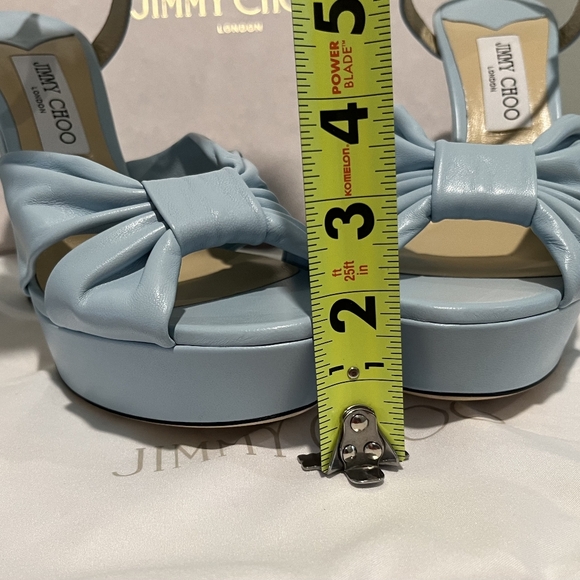 Jimmy Choo Womens Ice Blue Nappa Leather Platform Sandals Size 40.5 Ital… - Picture 14 of 16